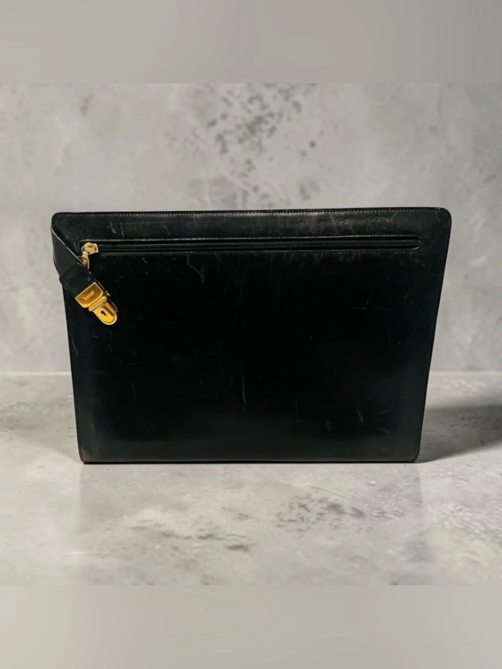 Bally Black Leather Document Holder/Organizer